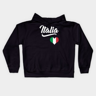 Italia Flag Heart Love Italy Italian Italiano Kids Hoodie